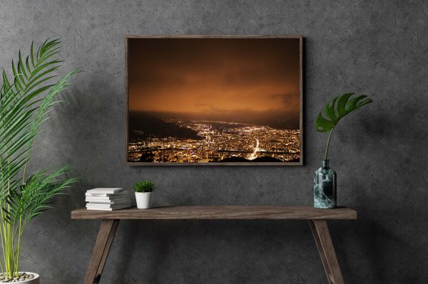Photo de Grenoble - vue de nuit - Impressin Vercors